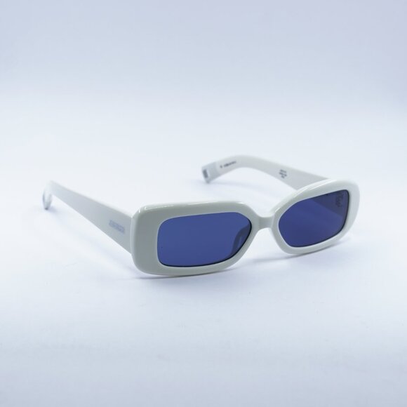 Jacquemus ROND CARRE JAC/11 C2 Sunglasses White Rectangle Frame, Blue Lenses - Picture 8 of 11